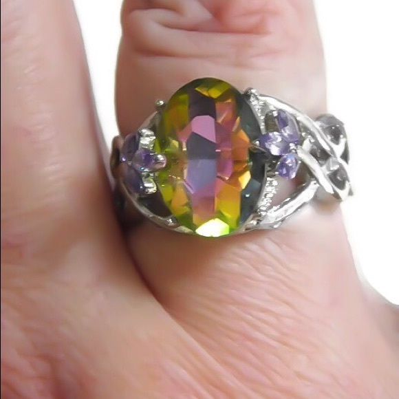 Mystic Topaz & Amethyst Statement Ring - Picture 4 of 4